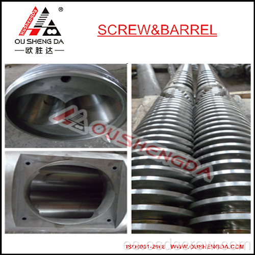 65/132 barril de tornillo gemelo cónico / barril de tornillo bimetálico / barril de tornillo para máquina extrusora